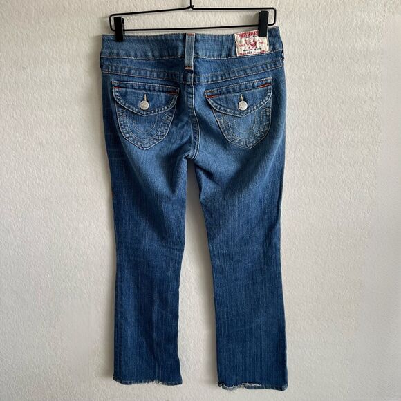 TRUE RELIGION Vintage Becky Bootcut Low Rise Blue Denim Jeans Womens 28 - Picture 2 of 7